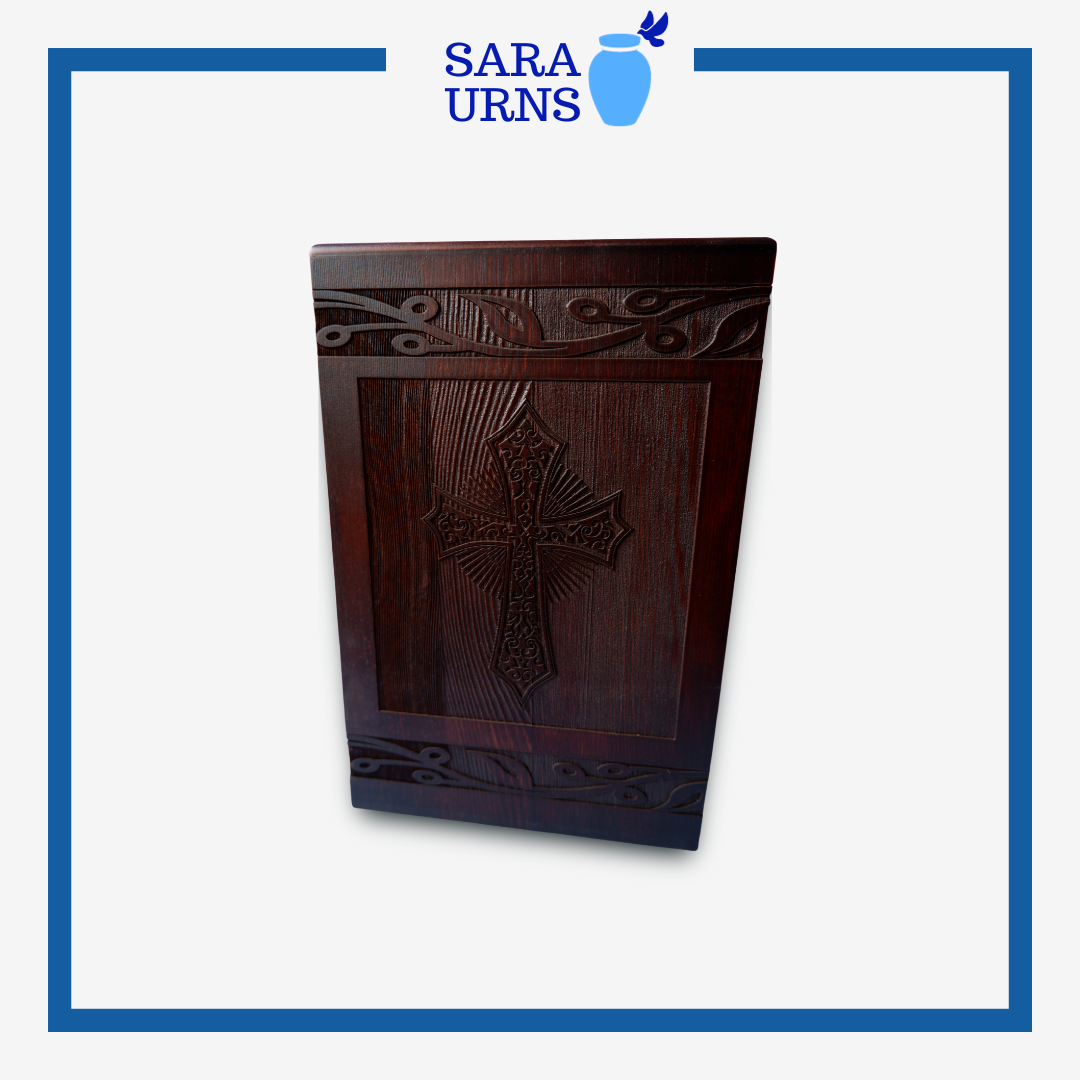 Cross Wood Urn (Safe for Travel)