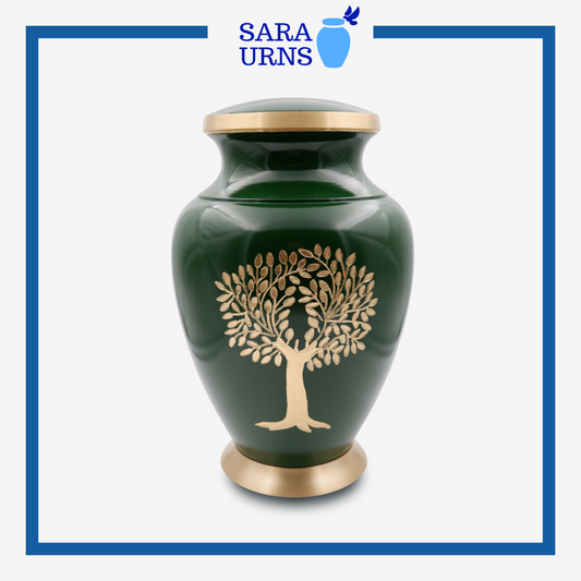 Tree of Life Brass Metal Urn