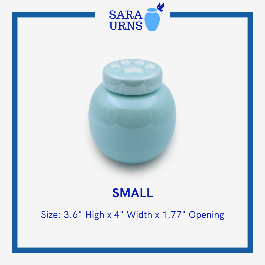 Blue Pearly Paws Pet Urn
