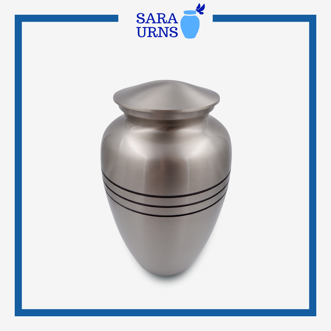 Silver Majestic Brass Metal Urn