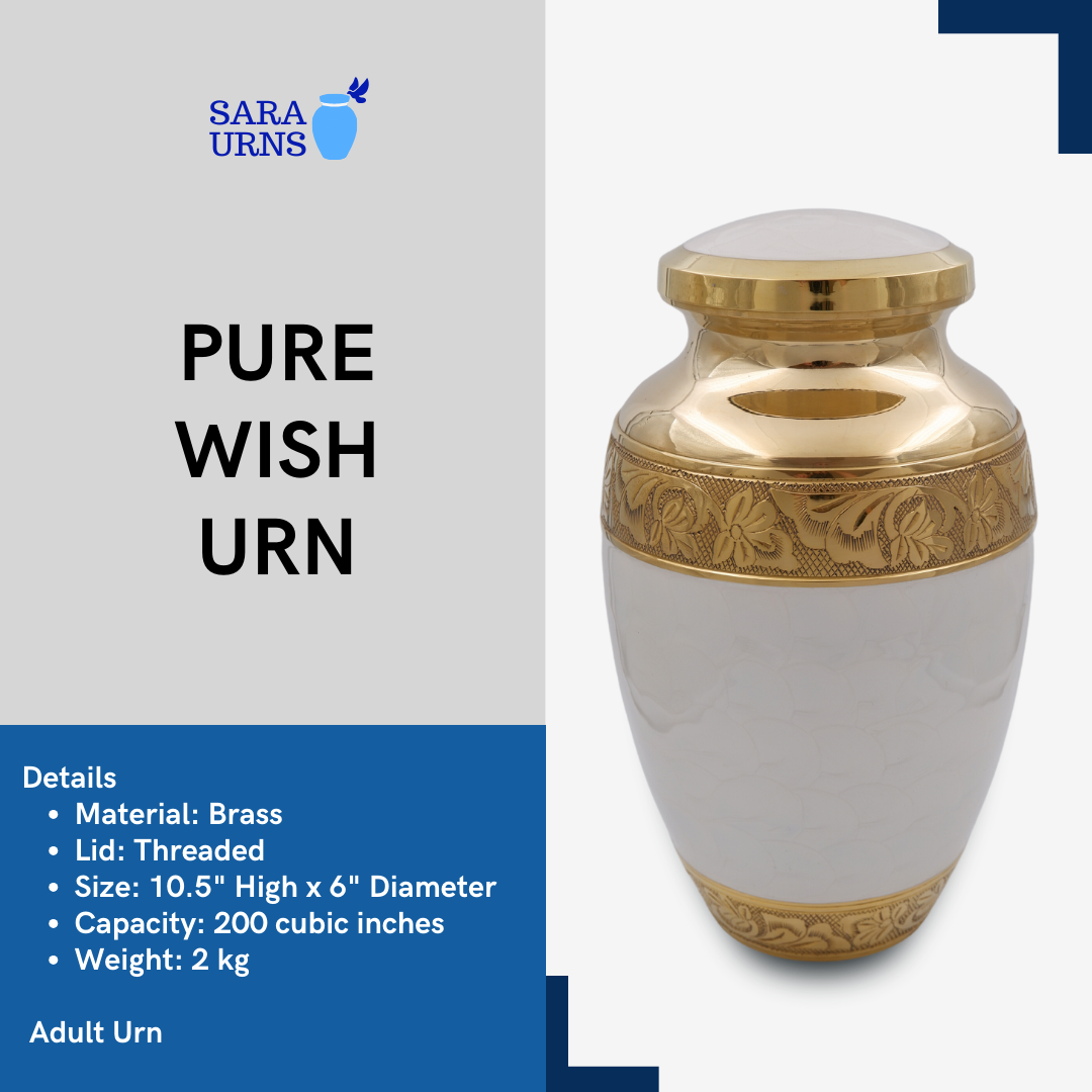Pure Wish Brass Metal Urn