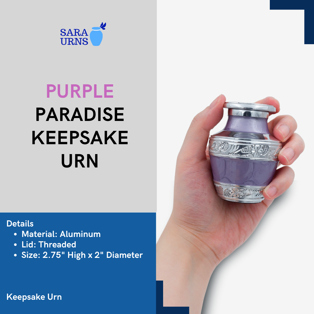 Purple Paradise Metal Keepsake Urn